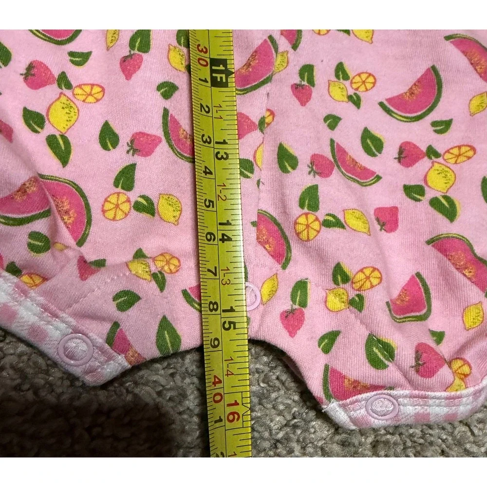 Vintage Disney Babies Minnie Mouse Romper 6/9M Fruit Watermelon Embroidered
